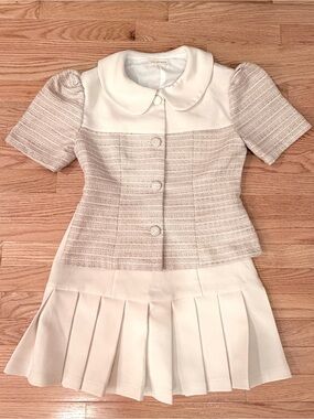 Two-Piece Pleated Skirt and Top Set